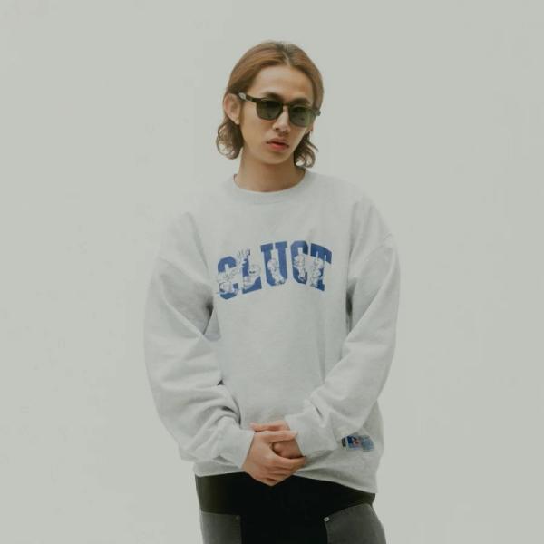 CLUCT トップス クラクト シティビート グラフィック クルーネック スウェット CITY BEATS CREW SWEAT アッシュ ASH 2026秋冬新作