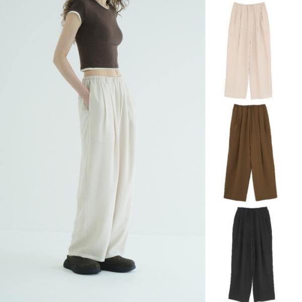 CLANE 正規商品 クラネ パンツ ドローストリング ルーズ タック パンツ DRAWSTRING LOOSE TUCK PANT アイボリー/ブラウン/ブラック 3色展開 2026秋冬新作