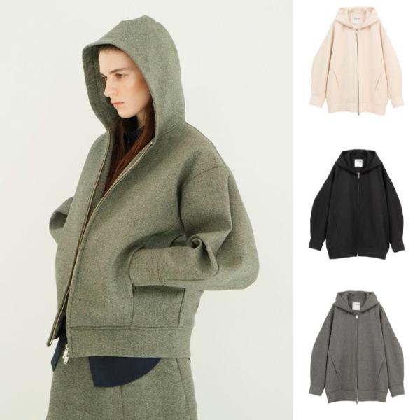 CLANE 正規商品 クラネ コンストラクティブ ボンディング フーディー CONSTRUCTIVE BONDING HOODIE アイボリー/ブラック/ミックス 3色展開 2026秋冬新作