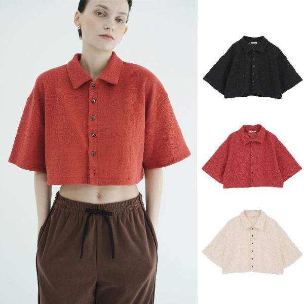 CLANE クロップドポロトップス美品 CLANE（クラネ） 正規商品 トップス クリスプ クロップド ポロ