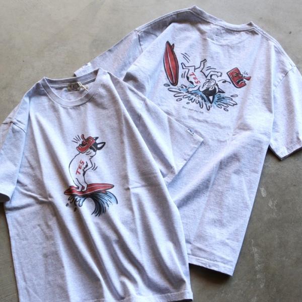 テス トップス ユニセックス TES フレブル 天狗ブヒ 半袖 Tシャツ TENGU BUHI T-SHIRT ミックスグレー MIX GRAY 2026春夏新作
