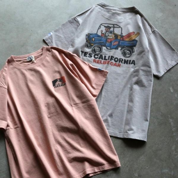 テス トップス ユニセックス TES フレブル ブヒ リリーフカー 半袖 Tシャツ RELIEF CAR T-SHIRT ライトグレー/ピンク L.GRAY/PINK 2色展開 2026春夏新作