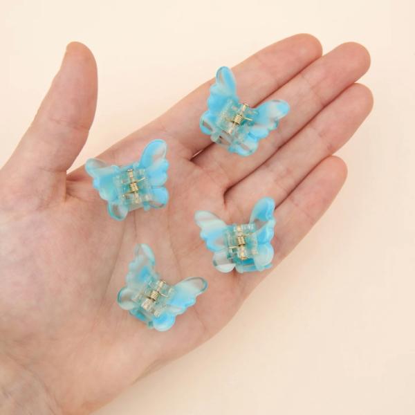 ククシュゼット 正規商品 ヘア アクセ クリップ 蝶 虫 かわいい Coucou Suzette 水色 蝶 ミニ ヘア クロー 4個セット Mini Butterflies Hair Claws Set