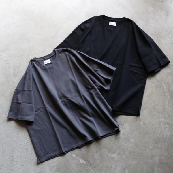 エディットクロージング Tシャツ  EDIT CLOTHING  ショート レングス Tシャツ Short length tee ブラック/チャコール 2色展開 2026秋冬新作