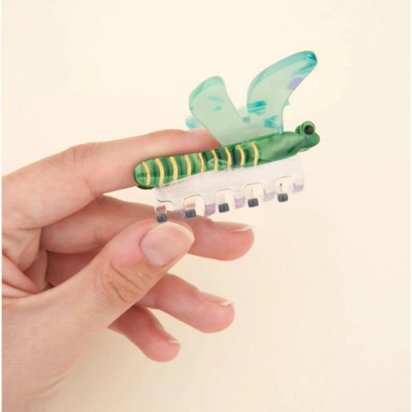 ククシュゼット 正規商品 ヘア アクセ クリップ 蝶 虫 かわいい ギフト Coucou Suzette グリーン トンボ ヘア クロー Green Dragonfly Hair Claw グリーン Green