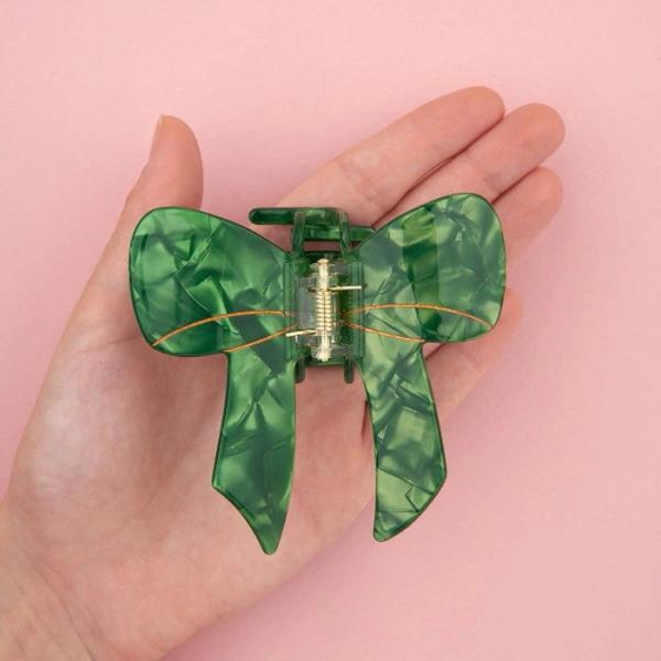 ククシュゼット 正規商品 ヘア アクセ 新作 ギフト クリスマス かわいい Coucou Suzette グリーン リボン ヘアクロー Green Ribbon Hair Claw グリーン Green