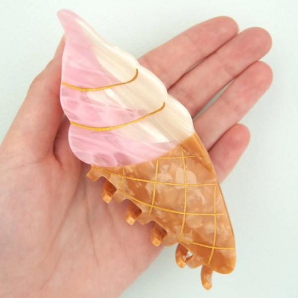 ククシュゼット 正規商品 Coucou Suzette ヘア アクセ クリップ かわいい ギフト フランス アイスクリーム ヘア クロー  Ice Cream Hair Claw ピンク ホワイト