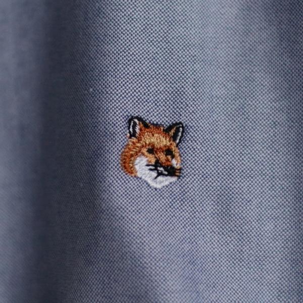 メゾンキツネ Maison Kitsune シャツ Oxford ストア Fox Head Embroidery ボタンダウン Shirt 19秋冬新作 オックスフォード Classic ネイビー Navy