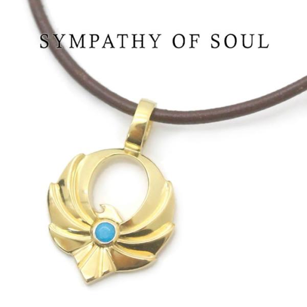 SYMPATHY OF SOUL �ʒ� Symbolic Eagle Pendant Small K18 Gold coating Turquoise �V���{���b�N�C�[�O���y���_���g �X���[�� ���U�[�R�[�h�Z�b�g �^�[�R�C�Y