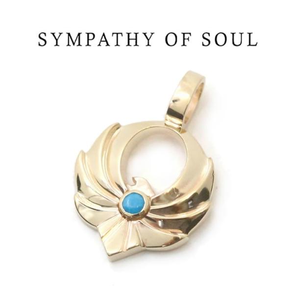 SYMPATHY OF SOUL Symbolic Eagle Pendant Small K10 Yellow  Gold Turquoise  �V���{���b�N�C�[�O���y���_���g �X���[���@�^�[�R�C�Y�@K10YG