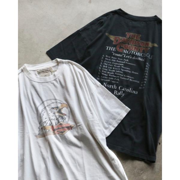 レミレリーフ Tシャツ REMI RELIEF DAVIDSON プリント ビッグ Tシャツ HARD SP加工20/天竺BIGサイズT(DAVIDSON COUNTY) オフホワイト/ブラック 2026年春夏新作