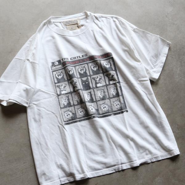 レミレリーフ Tシャツ REMI RELIEF キャット プリントビッグ Tシャツ HARD SP加工20/天竺BIGサイズT(A HARD CAT'S NIGHT) オフホワイト OFFWHITE 2026年春夏新作