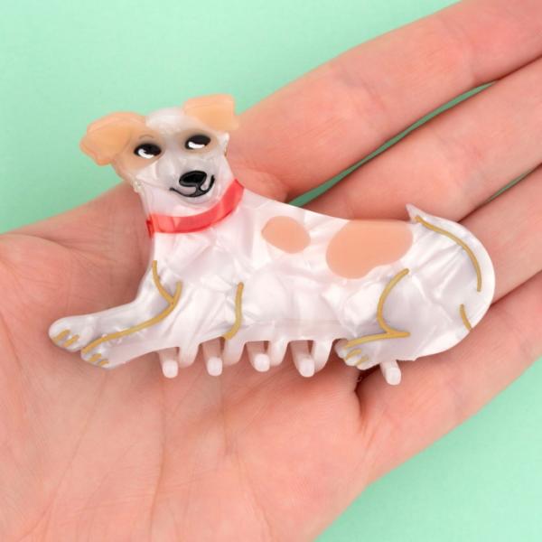 ククシュゼット 正規商品 ヘア アクセ クリップ 犬 Coucou Suzette ジャック ラッセル ヘア クロー Jack Russel Hair Claw ホワイト×ベージュ White×Beige