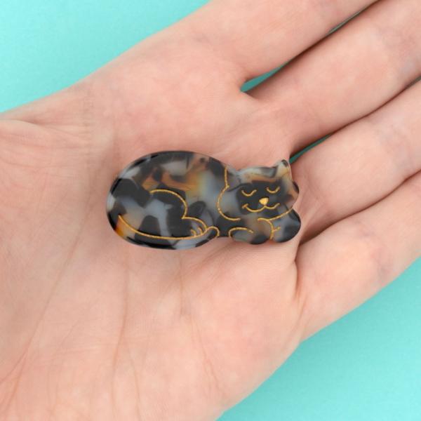 ククシュゼット 正規商品 ヘアアクセ クリップ ピン 猫 サビ猫