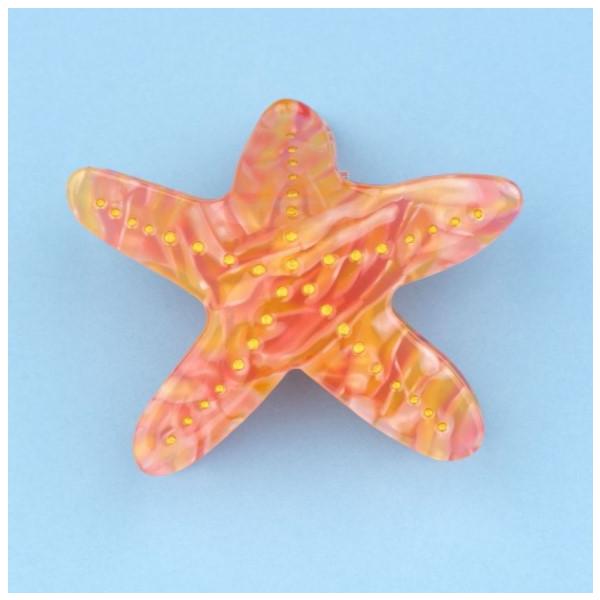 ククシュゼット 正規商品 ヘア アクセ クリップ かわいい 海 夏 ギフト フランス Coucou Suzette ヒトデ ヘアクロー Starfish Hair Claw オレンジ系 Orange