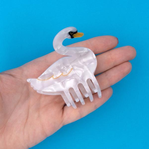 鳥の装飾付きヘアバレッタ charger_swanclaw