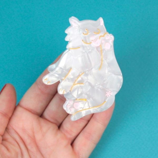 ククシュゼット 正規商品 ヘア アクセ クリップ 猫 Coucou Suzette ホワイト キャット ヘア クロー White Cat Hair Claw ホワイト White
