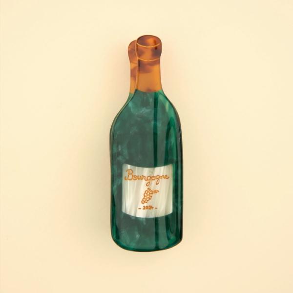 ククシュゼット 正規商品 ヘア アクセ クリップ お酒 かわいい ギフト Coucou Suzette  ワイン ヘア クロー Wine Hair Claw グリーン Green
