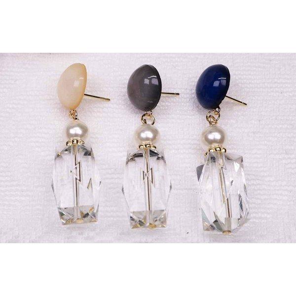大ぶりピアス 大振りピアス ウッドビーズ アクリルビーズ アクセサリー 