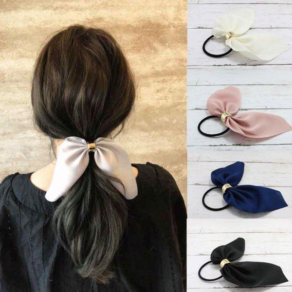 スカーフリボン へゴム リボン 春夏 ヘアアクセサリー レディース