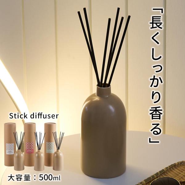 商品番号：ETC001681商品仕様■材質ボトル：陶器フレグランスオイル：香料＋溶剤スティック：化学繊維＋綿■セット内容：ボトル、フレグランスオイル(500ml)、スティック(6本)■香り：ホワイトムスク、ローズウード、グリーンティー商品サ...