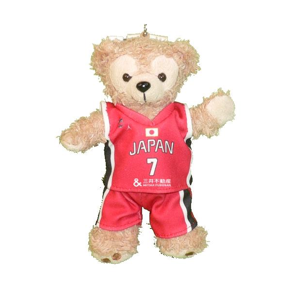 ぬいぐるみ ダッフィー 着せ替え 服 ユニフォーム 女子バスケ 日本代表 2025 衣装 赤色 バスケ ぬいぐるみバッジ ぬいバ