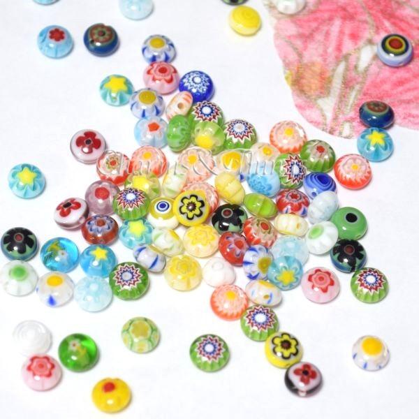 ベネチアン風 ミルフィオリ ぷっくり 平丸 6mm 50個入り グラスビーズ おはじき トンボ玉 アクセサリーパーツ ガラスビーズ 花 ハンドメイド gm10 Charms And Things 通販 Yahoo ショッピング