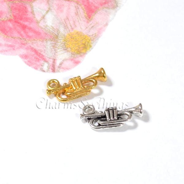 トランペット Mini コルネットのチャーム 10個入 アクセサリー材料レジン封入パーツ金属ミュージック素材ラッパ Sc1423 Charms And Things 通販 Yahoo ショッピング