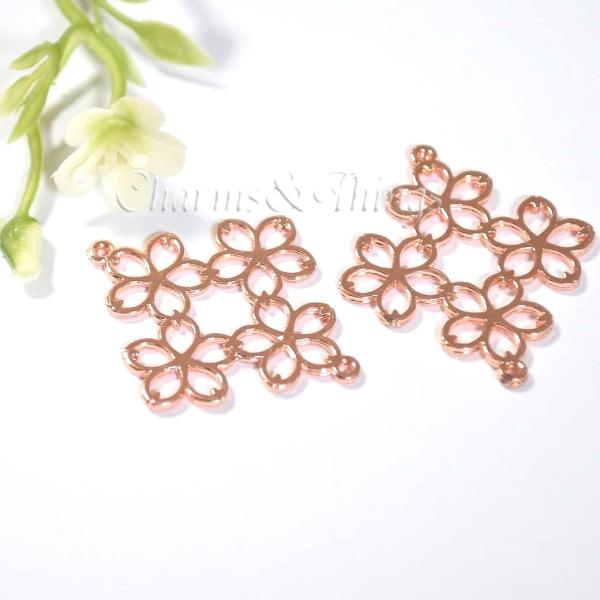 桜 つなぎチャーム 空枠 ローズゴールド 4個入 アクセサリーパーツ 花サクラ ハンドメイド材料 レジン Sc1525 Charms And Things 通販 Yahoo ショッピング