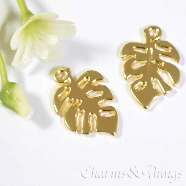 K14gp モンステラのチャーム 6個 アクセサリーパーツ ハワイアン 観葉植物 葉っぱモチーフ ピアス材料 Sc2523 Charms And Things 通販 Yahoo ショッピング