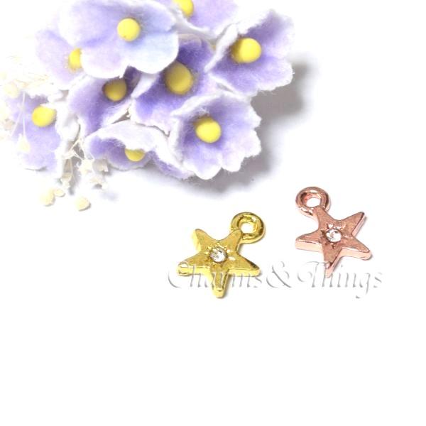 一つ星 チャーム ミニminiスター 6個 ラインストーン付 アクセサリーパーツ Sc528 Charms And Things 通販 Yahoo ショッピング