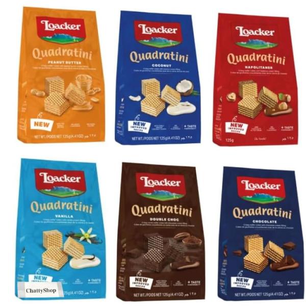 「商品情報」商品の説明クワドラティーニ 125g 6種類 ピュアな美味しさ！香料、着色料、保存料、水素添加油脂 不使用原材料・成分小麦粉「主な仕様」125g/1袋×6種[チョコレート]上質なチョコレートの洗練された味わい。香り豊かなカカオか...