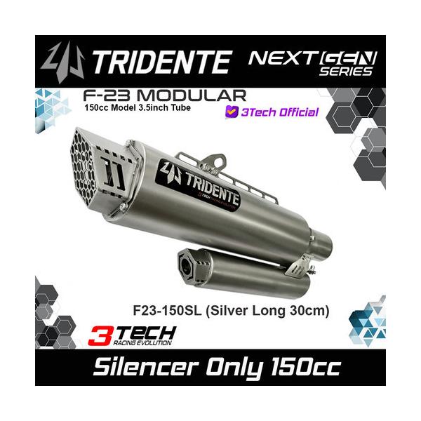 Tridente F23 YAMAHA AEROX155 フルエキゾーストマフラー シルバー