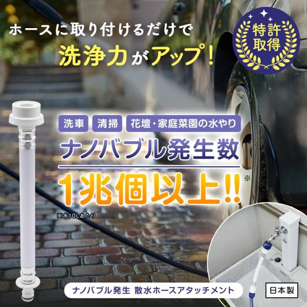 散水でもナノバブル！！ナノバブルのチカラで散水が変わる！?散水革命ナノバブールは独自技術により水10Lあたり約1兆個以上の ナノバブルを発生させますナノバブルを含有する事で水中の溶存酸素濃度がアップ！園芸や家庭菜園にぴったりこれはもう散水の...