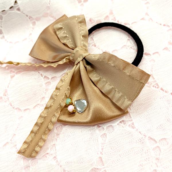 ヘアリボン　ヘアゴム　ハンドメイド 楽天市場】ハンドメイド リボンヘアゴム 9種類〔国産・手作り〕 [M便 1