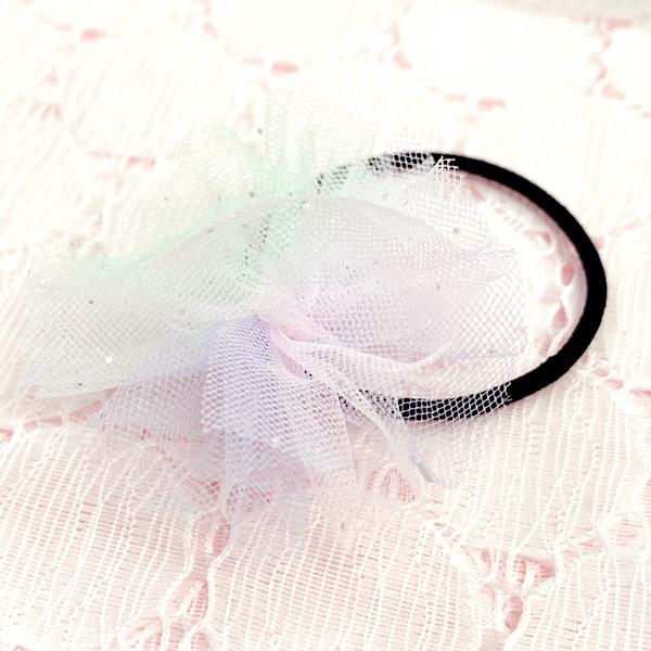 オーガンジー リボン ヘアゴム スターフラワー オーガンジーリボンヘアゴム スターフラワー