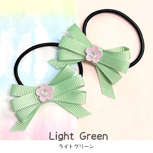 花束ヘアゴム くすみグリーン ハンドメイド レジン リボン お花 緑 ニュアンス 56c8f0ed9f8542dea3f5cb87a4f083