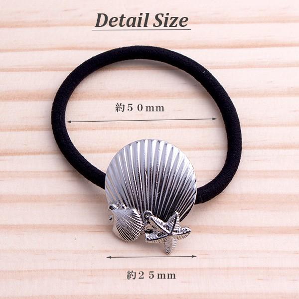シェル ヘアゴム ゴールド シルバー ヘアアクセサリー 大人 可愛い