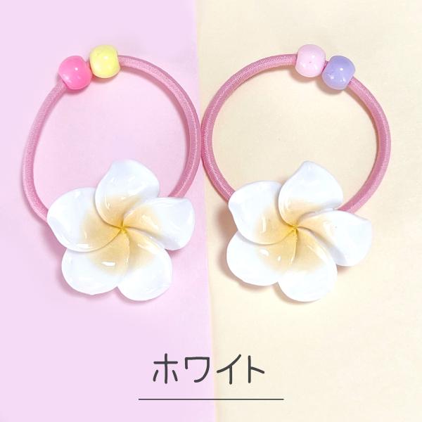 ハンドメイド  女の子 ヘアゴム ヘアゴム ハイビスカス 花 フラワー 手作り おしゃれ カラフル