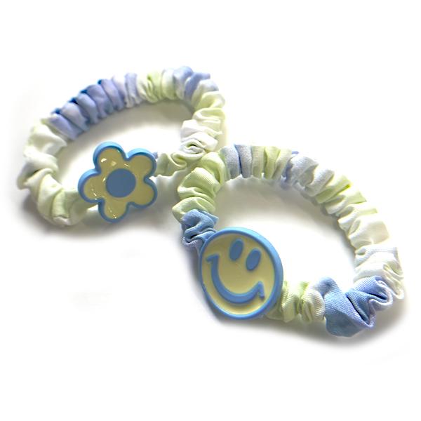 【フラワーニコちゃん】ベビーヘアクリップ　キッズヘアクリップ　ヘアゴム ヘアゴム ベビーヘアクリップ フラワーニコちゃん1〜3