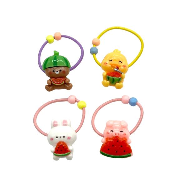 ぽっちゃりアニマル☆スイカ☆ベビーヘアクリップ　ヘアゴム ぽっちゃりアニマル☆スイカ☆ベビーヘアクリップヘアゴム 【オーダー