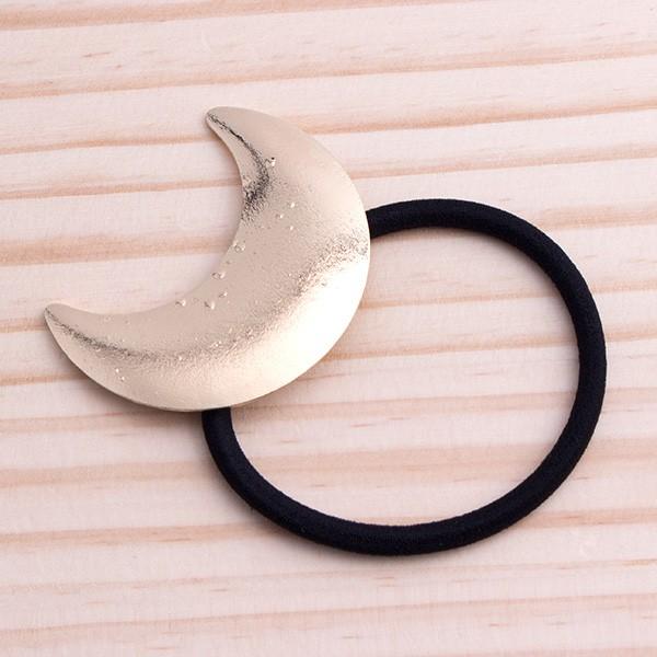 シンプルな三日月のヘアゴム レディース 大人 女性 月 ヘア