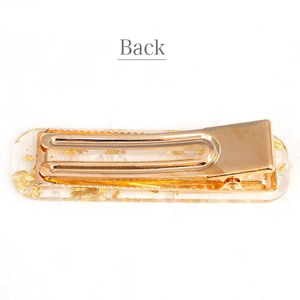 ヘアクリップ 長方形 キラキラ金粉入り ヘアアクセサリー 可愛い
