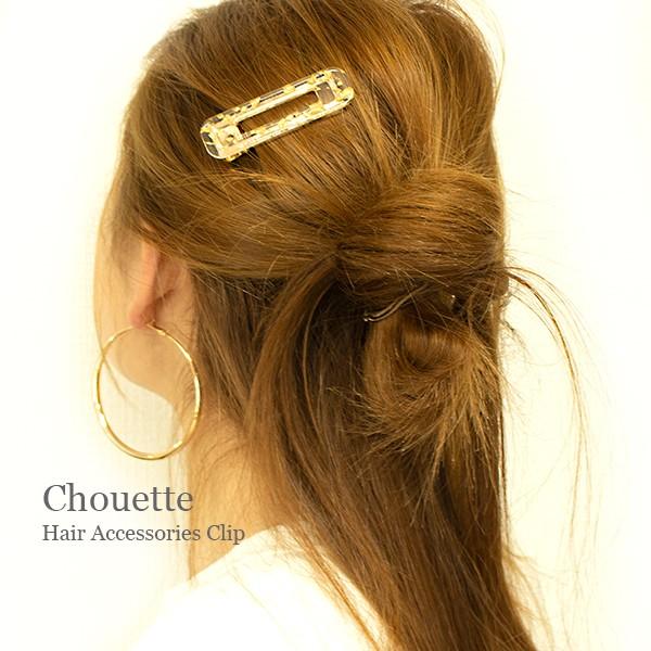 ヘアクリップ 長方形 キラキラ金粉入り ヘアアクセサリー 可愛い