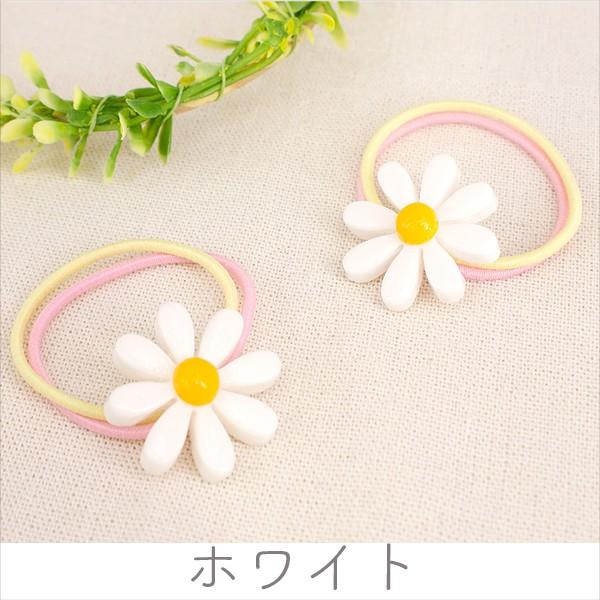 キッズ用フラワーダブルヘアゴム 2個 ヘアアクセ 可愛い おしゃれ