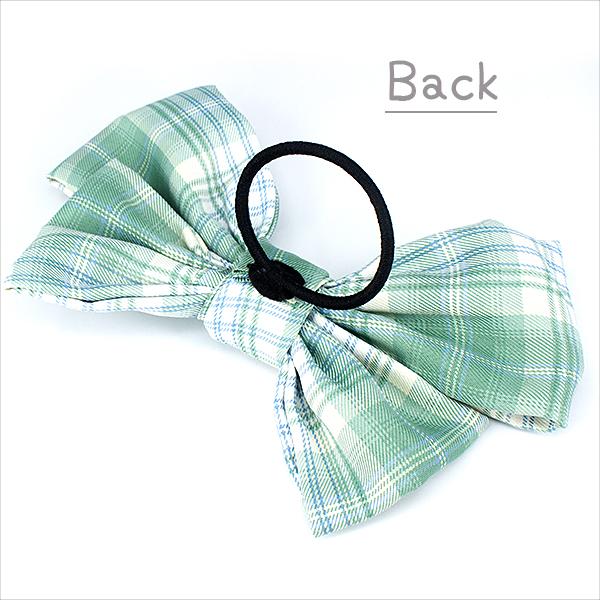 BIGリボン チェック柄 ヘアゴム 4色 ヘアアクセサリー 大人 キッズ