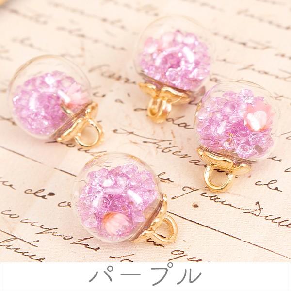 ドライフラワー入りガラスドームチャーム 2個 ハンドメイド