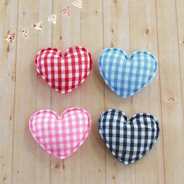 チェック柄 ミニハート ベビーヘアクリップ ヘアピン ヘアゴム ハート
