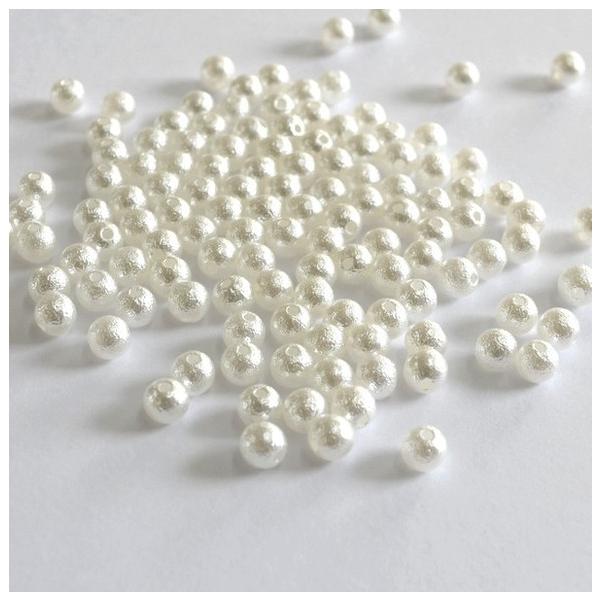 ビーズ コットンパール風ビーズ 6mm 約120個 ハンドメイド 素材 pt  