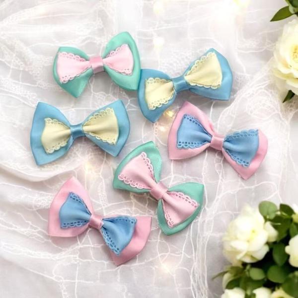 no.88 再販✩.*˚水色刺繍リボンと華やかパーツのヘアアクセサリー no.88 再販✩.*˚水色刺繍リボンと華やかパーツのヘアアクセサリー